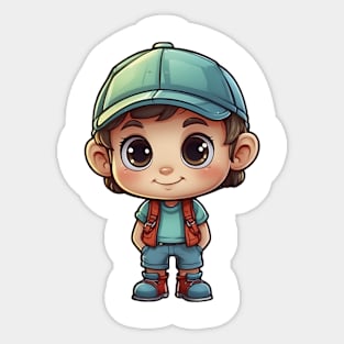 Cute Happy Camper Kid Sticker